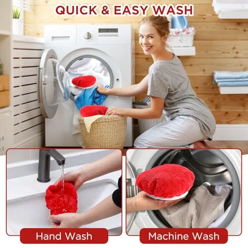 Mop Heads Replacements Compatible with 1 Tank System Duster Replacement Heads Spin Mop Refill Pads Reusable Dust Refills for Floor Cleaning () view 5