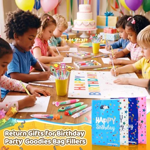 Birthday Party Gift Sets for Students Mini 1 Pens Birthdays Bags Pencils with Erasers Bookmarks Badge Stickers for Classroom Rewards Birthday Party Favors view 2