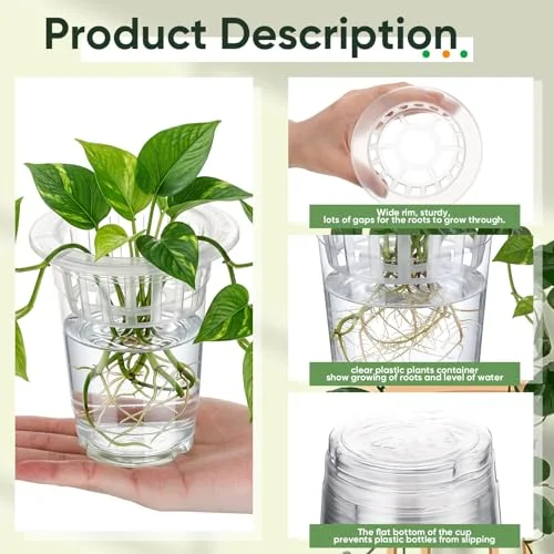 Plastic Plant Propagation Vase for Indoor Decor, 4.25'' view 5