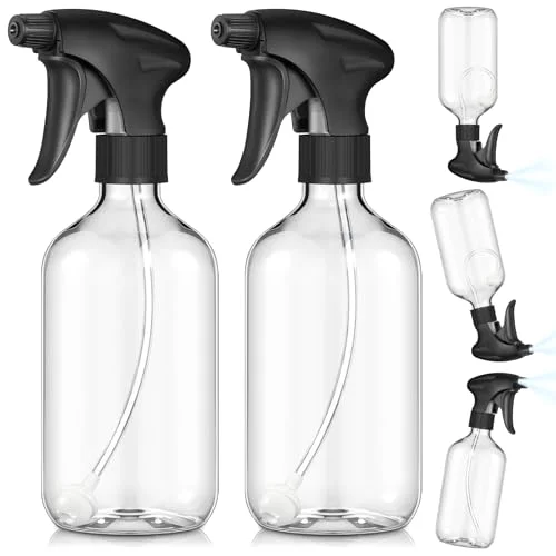 Spray Bottle Plastic Spray Bottles for Cleaning 360° Upside Down Sprayer Bottles for Cleaning Solutions, Durable Nozzle W/fine Mist and Stream Setting()