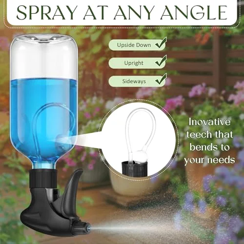 Spray Bottle Plastic Spray Bottles for Cleaning 360° Upside Down Sprayer Bottles for Cleaning Solutions, Durable Nozzle W/fine Mist and Stream Setting() view 2