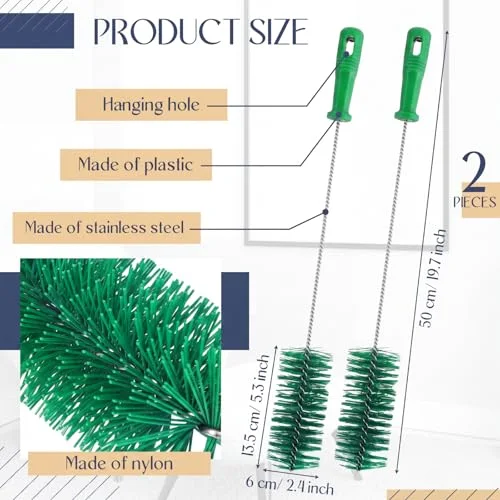 Drain Brush Pipe Cleaning Tube Brushes Plastic Shower Pipe Flexible Cleaning Tool (,19.7 x) view 2