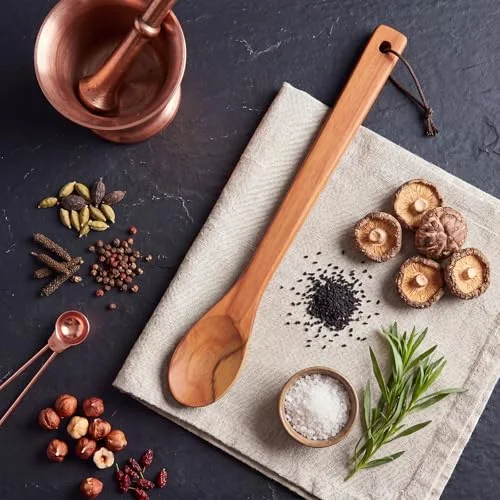 18 Inches Extra Long Wooden Spoons Large Non-stick Kitchen Wooden Spoons Giant Heavy Duty Stir Paddle for Cooking Mixing Stirring Heat Resistant Cooking Tool Chef Mom Gifts (Teak) view 2