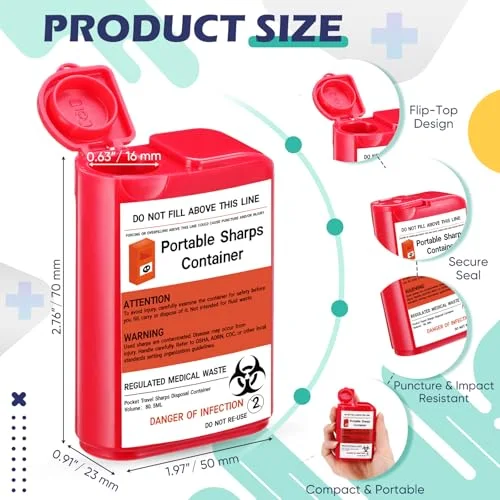 Pocket Travel Sharps Disposal Container Small view 7