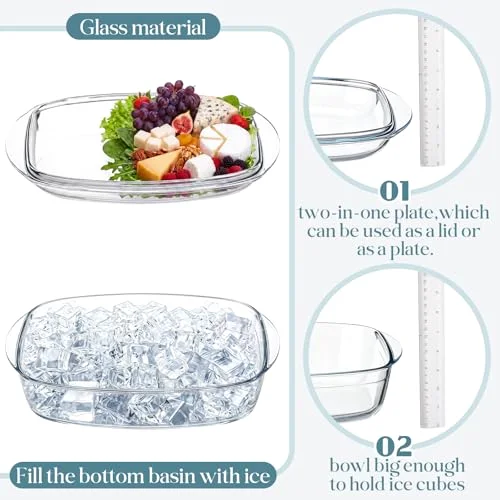 Glass Chilled Serving Tray for Parties with Compartmentsx8.7" view 4