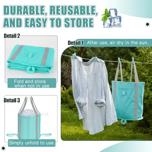 6 Gallons Insulated Ice Tote with Ice Machine Hanger for Cocktail Bars Insulated Cooler Tote Bags Foldable Reusable Frozen Iced Bucket for Parties Mobile Bar Restaurant Equipment Kitchen view 5