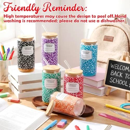 Teacher Glass Tumblers Bulk Gifts Back to School Cups view 2