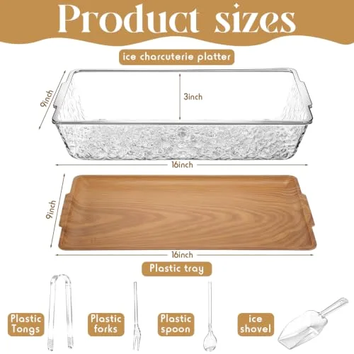 16" x 9" Chilled Serving Tray with lids view 7