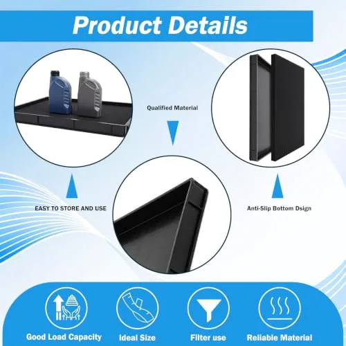 24 x 16.5 Inches Oil Drip Pan with Filter Cotton for Under Car Changing Leak Proof Mini Fridge Drip Tray Plastic Oil Drain Pan for Air Conditioners Machinery Car Maintenance view 4