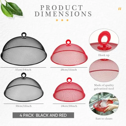 Metal Mesh Food Cover 14'' 12'' 11'' 10'' Outdoor Picnic Food Net Covers for Outside Keep out Flies for Table Picnic Camping(4 Colors) view 7