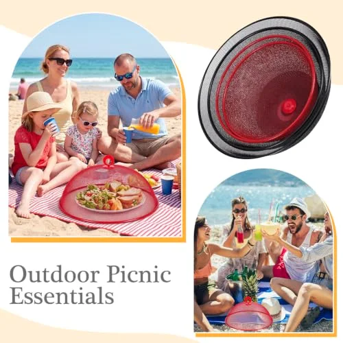 Metal Mesh Food Cover 14'' 12'' 11'' 10'' Outdoor Picnic Food Net Covers for Outside Keep out Flies for Table Picnic Camping(4 Colors) view 8