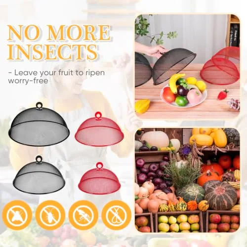 Metal Mesh Food Cover 14'' 12'' 11'' 10'' Outdoor Picnic Food Net Covers for Outside Keep out Flies for Table Picnic Camping(4 Colors) view 9
