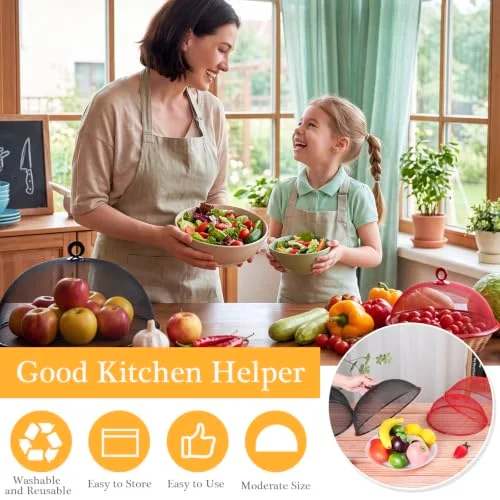 Metal Mesh Food Cover 14'' 12'' 11'' 10'' Outdoor Picnic Food Net Covers for Outside Keep out Flies for Table Picnic Camping(4 Colors) view 10