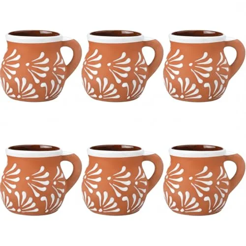 Mexican Pottery Mugs Mexican Coffee Mugs Clay Cups for Women Men Birthday Graduation Wedding Holiday Parties Gifts Terracotta Design view 6