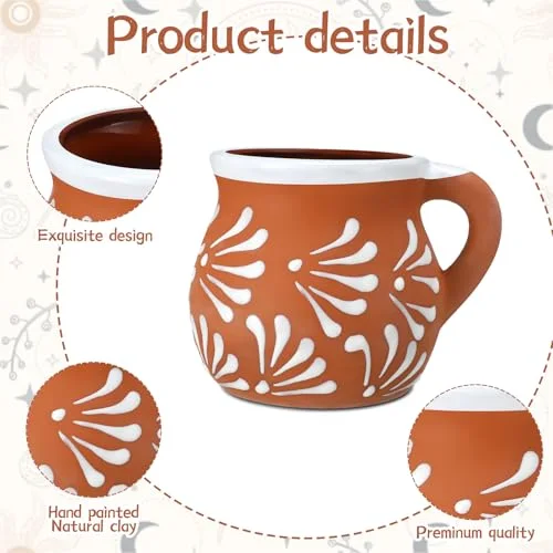 Mexican Pottery Mugs Mexican Coffee Mugs Clay Cups for Women Men Birthday Graduation Wedding Holiday Parties Gifts Terracotta Design view 8