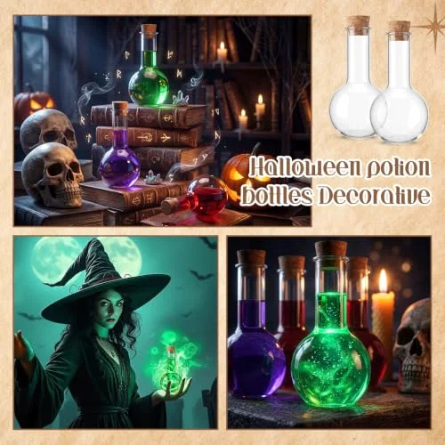 Plastic Potion Bottles with Cork Ball Shaped view 5
