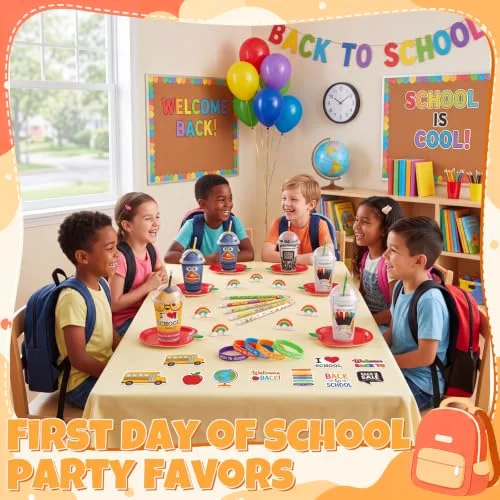 24 Back to School Classroom Student Gifts Bulk First Day of School Favors with Cups Notebooks Pencils Silicone Bracelet Erasers for Class Exchange Gift Goodie Bag Fillers (Mixed Style) view 4