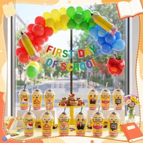 12 Back to School Classroom Student Gifts Bulk First Day of School Favors with Cups Notebooks Pencils Silicone Bracelet Erasers for Class Exchange Gift Goodie Bag Fillers (Mixed Style) view 7