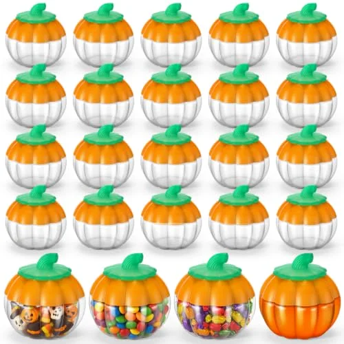 / Plastic Pumpkin Jar with Lids Halloween Pumpkin Candy Jar Small Cookie Containers Potion Bottles for Drinking Thanksgiving Gift Autumn Party Decoration view 6